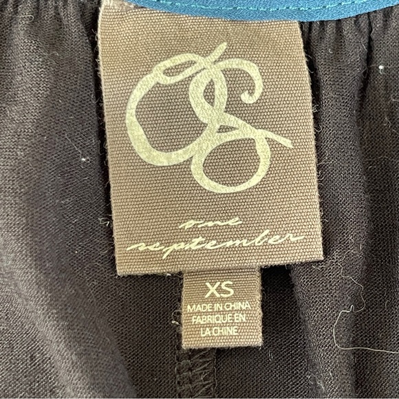 One September Anthropologie Black & Teal Paisley Sleeveless Tank Top Size XS - Picture 7 of 9